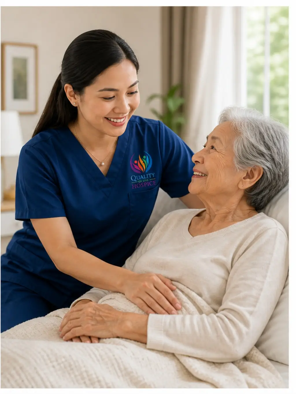 Hospice nurse providing compassionate in-home care
