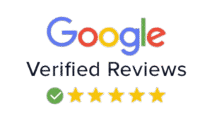 Google Verified Reviews badge with five gold stars